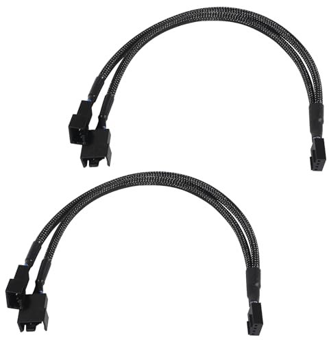 2Pack Computer PC PWM Lüfter Splitter Kabel 1 auf 2 (4 Pin+3 Pin)