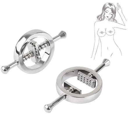 Heyokoy 2Pcs Faux Mamelon Piercings Acier Inoxydable Non Piercing mamelons boucliers Anneaux