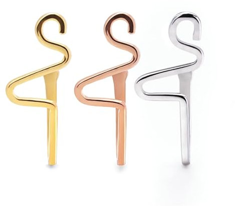 Tolldek 3pcs Legierung Nasenpiercing Stechen Set, Tricolor Blitz Fake-Piercing Nasenpiercing Ring Dünn, Piercing Tragus Stecker, Ohr Lippe Nase Zunge Augenbrauen Piercing für Männer Frauen