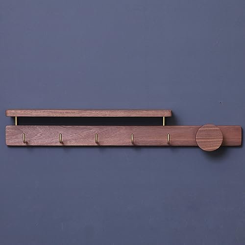 Porte-manteau mural en bois de noyer pour entrée, armoire, chambre à coucher, porte-manteau mural avec plusieurs options de taille (noyer, 70 cm)