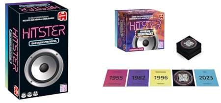 Hitster Original und Hitster Film & Serien-Soundtracks, deutsche Erweiterung, 154 Musikkarten Party- & Kartenspiel für Erwachsene und Familien, 2 bis 10 Spieler, ab 16 Jahren