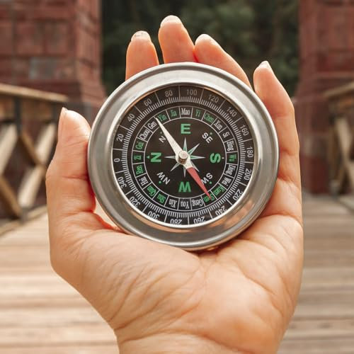 Kompass zum Wandern, aus robustem Metall, kompakt und tragbar, ideal für Camping, Navigation, Reisen und Überleben – präzises Werkzeug zum Lesen von Karten und im Freien