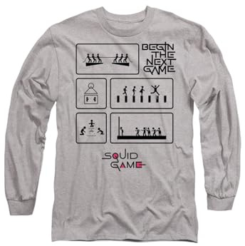 Squid Game Next Game Unisex Long Sleeve T Shirt, Athletic Heather, Small