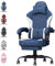 IRCV Gaming Chair for Home Office, High Back Technology Fabric Ergonomic Computer Chair with Footrest, Gaming Chairs for Adults with Headrest Lumbar Support, 350 LBS, Blue