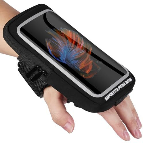 HAGOT Brassard de Sports Téléphones Portables, Porte Telephone Course a Pied Support, 6.9 Brassards Running d'équitation Bracelet pour iPhone 16/15/14/13/12/Pro Max/Pro/Samsung Jogging Cyclisme