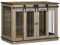 PawHut Hundekäfig, Hundehütte mit Zweiraum-Option, Haustierkäfig mit Doppeltüren, Hundebox, Hundehaus für Mittelegroße Hunde, 120 x 60 x 88,5 cm, Eiche
