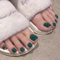 Fake Toenails - Jade Green Stick On Toenails - 24pcs Square False Toe Nails With Glue - Full Cover Glossy Gel Nails Press On - Lightweight & Comfortable Acrylic Toe Nail For Women Girls