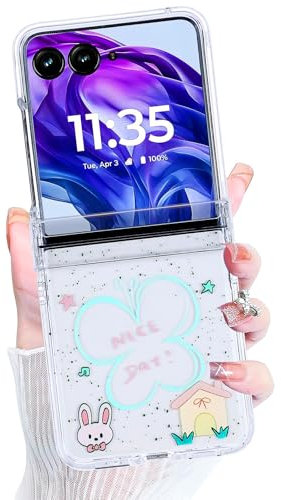 DAKORIE Clear for Motorola Razr 2024/2025 Case with Hinge Protection Shockproof Cute Flip Phone Cover for Moto Razr 2024 2025