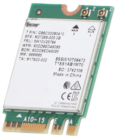 Keenso WiFi 6e Wireless Card Super Fast Speed Upgrade AX210 WiFi -Chip -Adapter für 11 10 64 Bit, Zuverlässiger Internetzugang