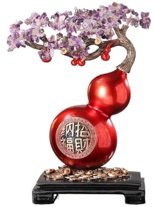 Kristallgeldbaum Amethyst-Geldbaum mit Kürbis, Home-Office-Eröffnung, Einweihungs-Ornament, Basteln Kristalle Bonsai(Blue)
