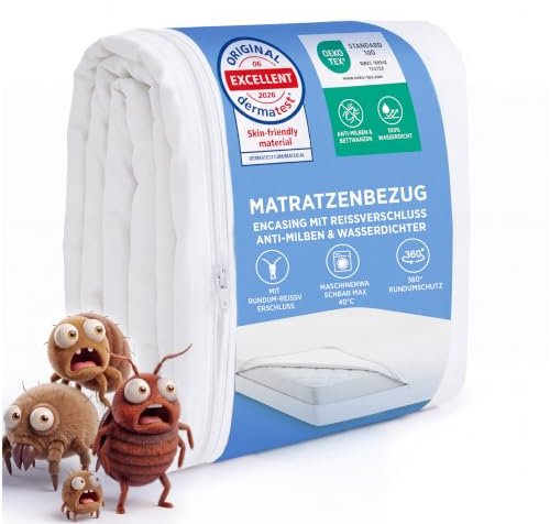 BEDSURE Matratzenbezug 140 x 200 x 30 cm - Encasing Milbenbezug Anti-Milben | Mit Reißverschluss Wasserdicht Bettwanzen Matratzenschoner für Allergiker Oeko-Tex