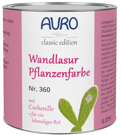 AURO Wandlasur-Pflanzenfarbe - Cochenille-Rot - 0,375L