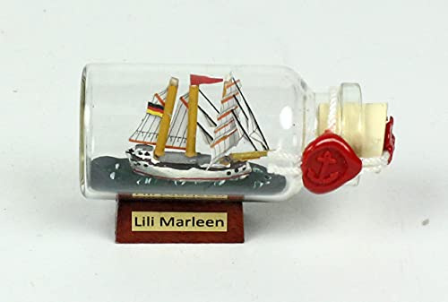 Lili Marleen Mini Buddelschiff 10 ml ca. 6 x 3,5 cm Flaschenschiff