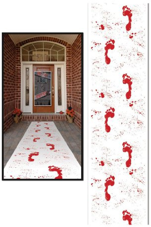 Beistle Bloody Footprints Runner, Polyester, Red/White, 24 x 10', 00387