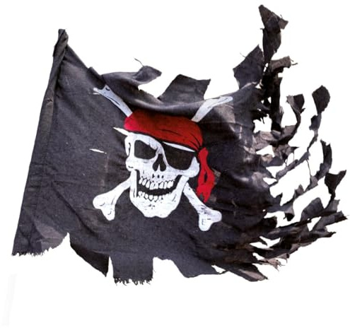 P'TIT CLOWN- Piratenflagge, 29400, Schwarz, 70 x 100