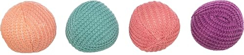 TRIXIE Set Strickbälle mit Katzenminze - 2 Stück - regen die Katze zum Spielen an - ø 4,5 cm - diverse Farben - zufällige Auswahl