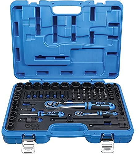 BGS 5255 | Juego de llaves de vaso de impacto hexagonal | 6,3 mm (1/4) + 12,5 mm (1/2) | 69 piezas