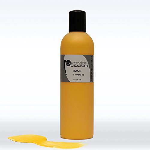 Senjo Color Base Bodypainting Color I Color para cara y Body Color I Cosmetics, dermatológicamente probados, I Festival Color I, 250 ml, amarillo sol