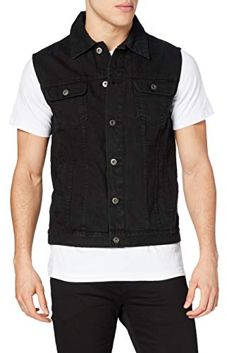 Urban Classics Gr. S Herren Denim Vest TB 514 Regular Fit - Schwarz (blackraw 12) - XXL