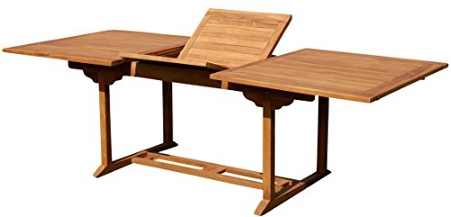 ASS Teak XXL Ausziehtisch Holztisch Gartentisch Garten Tisch L: 180/240cm B: 100cm Gartenmöbel Holz sehr robust Modell: JAV-TOBAGO240