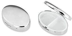Silberkanne Pillendose 2-geteilt oval