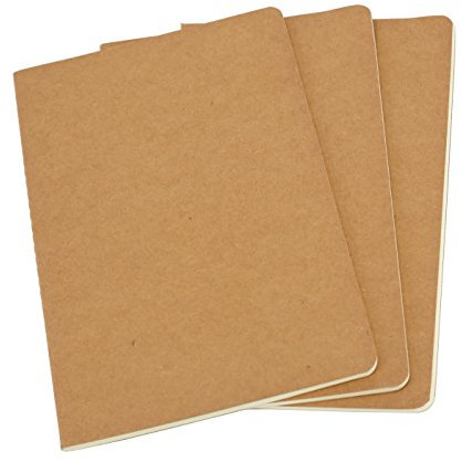Twone Travel Journal Set With 3 Notebook Journals for Travelers - Kraft Brown Soft Cover - A5 Size - 210 mm x 140 mm - 60 Pages by Twone