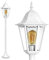 HOFSTEIN Außenleuchte Hongkong, Stehlampe in antikem Look, Aluguß in Weiß mit Klarglas-Scheiben, Wegeleuchte 120 cm, Retro/Vintage Gartenlampe, E27-Fassung, IP44, ohne Leuchtmittel