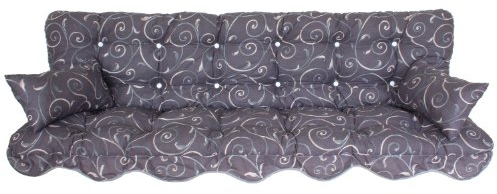 Adlatus-Kühnemuth Polsterauflage Gartenstuhlauflage Modell 880 (150x50 cm Hollywoodschaukelauflage) braun-grau