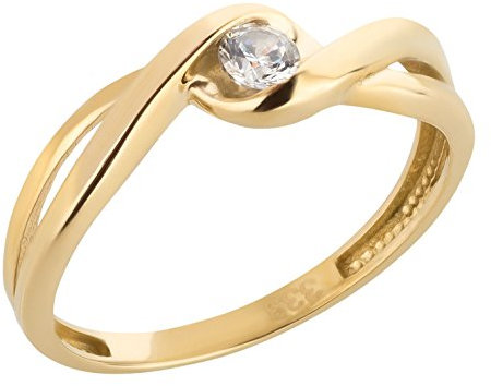 Ardeo Aurum Damenring aus 333 Gold Gelbgold mit Zirkonia im Brillant-Schliff Verlobungsring Solitär
