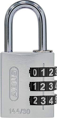 ABUS 80798 - Candado de combinación (aluminio, 144/30, con números grandes), color plateado