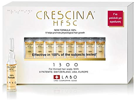 Crescina HFSC Haarwachstums-Behandlung für die Kopfhaut von Herren mit ausdünnendem Haar, 20 Ampullen