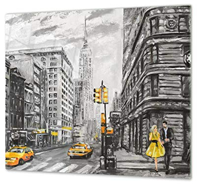 Cubre vitrocerámica y tabla de cortar de cristal templado – Superficie de vidrio templado resistente – UNA PIEZA (60 x 52 cm) o DOS PIEZAS (30 x 52 cm); D13 Serie Dibujos: Dibujo 42