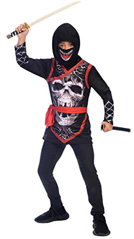 (PKT) (9905054) Child Boys Spooky Ninja Costume (8-10yr)