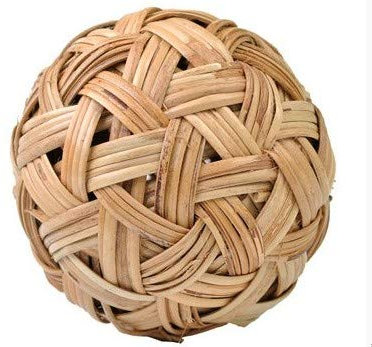 Juggle Pro CHINLONE Ball, Sepak Takraw Cane Ball, Sport SPECTACULAIRE d’Asie du Sud-Est. Balle en ROTIN Diamètre Mini Taille 10 Cm