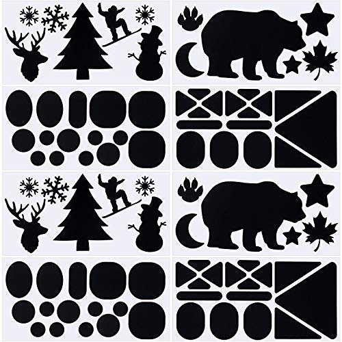 SATINIOR 8 Blatt Reparaturflicken für Daunenjacken aus Stoff, selbstklebend, Reparaturset, waschbar, für Taschen, Kleidung, 4 x 8 Zoll (schwarz)