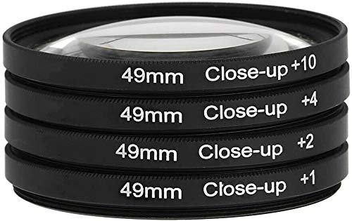 Yangers dslr camera close up macro lens filter kit set (+1,+2,+4,+10 magnification) with storage bag for Canon, Nikon, Sony, Pentax DSLR and Mirrorless cameras (49mm)