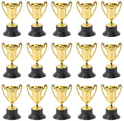 NUOBESTY Gold Award Trofeo Tazze Set Ricompensa Piccolo Premio D Oro alla Rinfusa Premio Trofeo Trofei Puntelli per I Bambini Adulti 20Pcs