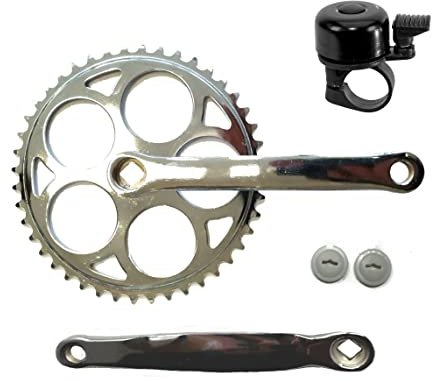 Kurbelgarnitur Tretkurbel Kurbel Kettenblatt Kettenradgarnitur 44 Zähne inkl. 1 x Fahrradklingel