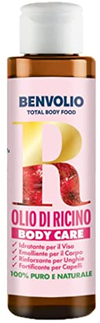 Olio di Ricino 100% Puro Naturale - 100ml Benvolio 1938 - Stimola la Crescita di Capelli, Ciglia, Sopracciglia, Barba e Rinforza le Unghie - Natural Castor Oil