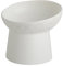 KITCHENLESTAR Small Ceramic Raised Cat Bowls, Tilted Elevated Food or Water Bowls, Stress Free, Backflow Prevention, Dishwasher and Microwave Safe, Lead & Cadmium Free(White)