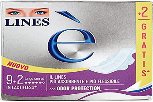 Lines Lang mit saugfähigen Flügeln aus Lactiflex 9 Stück + 2 gratis