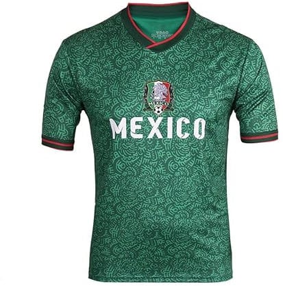 YuanDiann 2022 Katar Fußball Weltmeisterschaft T-Shirt Kurzarm Rundhals Fanshirt Trainingsshirt Stretch Casual Atmungsaktiv Sport Shirt Bedrucken Fussballtrikot Mexiko L
