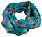 bettina bruder - Damen-Loop Schlauchschal Blumen Leoprint petrol pink bunt - 100% Baumwolle