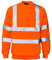 LIZZIE JACOBS Hi Viz Crew Neck Fleece Jumpers Hi Vis Sweatshirts High Visibility Security Work Super Soft Warm Cosy Fleece Tops (as8, alpha, s, regular, regular, Orange, Small)
