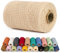 LEREATI Makramee Garn 1mm x 200m Baumwollgarn Baumwollkordel Baumwollseil Baumwollschnur, Macrame Cord 1mm for Makramee und DIY Basteln, Traumfänger, Garten, Hochzeit Dekorationen (Lakritzgelb)