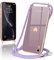 Wirvyuer Handyband Kompatibel mit iPhone Xr Handyhülle Necklace Hülle mit Band zum Umhängen Kameraschutz Liebesherz Schutzhülle mit Halsband Galvanik Silikon Umhängetasche für iPhone Xr Lavendel