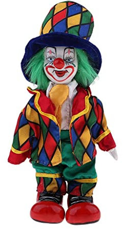 Harilla Handgefertigte Clown SpielzeugSpielzeugpuppe Aus, Spielzeug, Halloween Dekoration, Ornamente, Geschenke, 18 cm