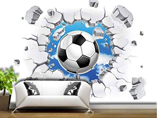 Papier Peint Panoramique Football Papier Peint 3D Tapisserie Murales Chambre Salon Décoration Murales 150x105cm