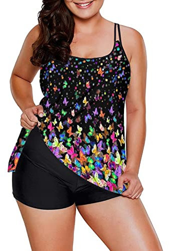 Yowablo Bequeme Badeanzüge für Frauen, zweiteilig, fließende Tankini-Badeanzüge mit Boyshorts, U-Ausschnitt, Schwimm-Tanktops, Badeanzüge, 2-teilige Badebekleidung Steinhart Uhren