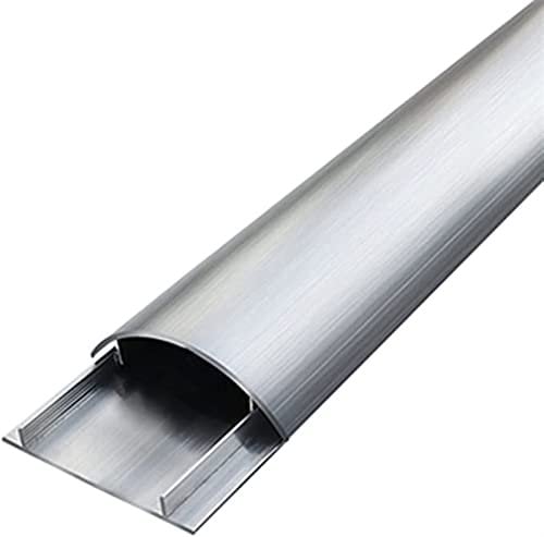 BYZOM Stainless Steel Cable Raceway Cord Cover, Self Adhesive Waterproof Floor Cable Cover Cord Management For Home/Office(Silver,No.4)